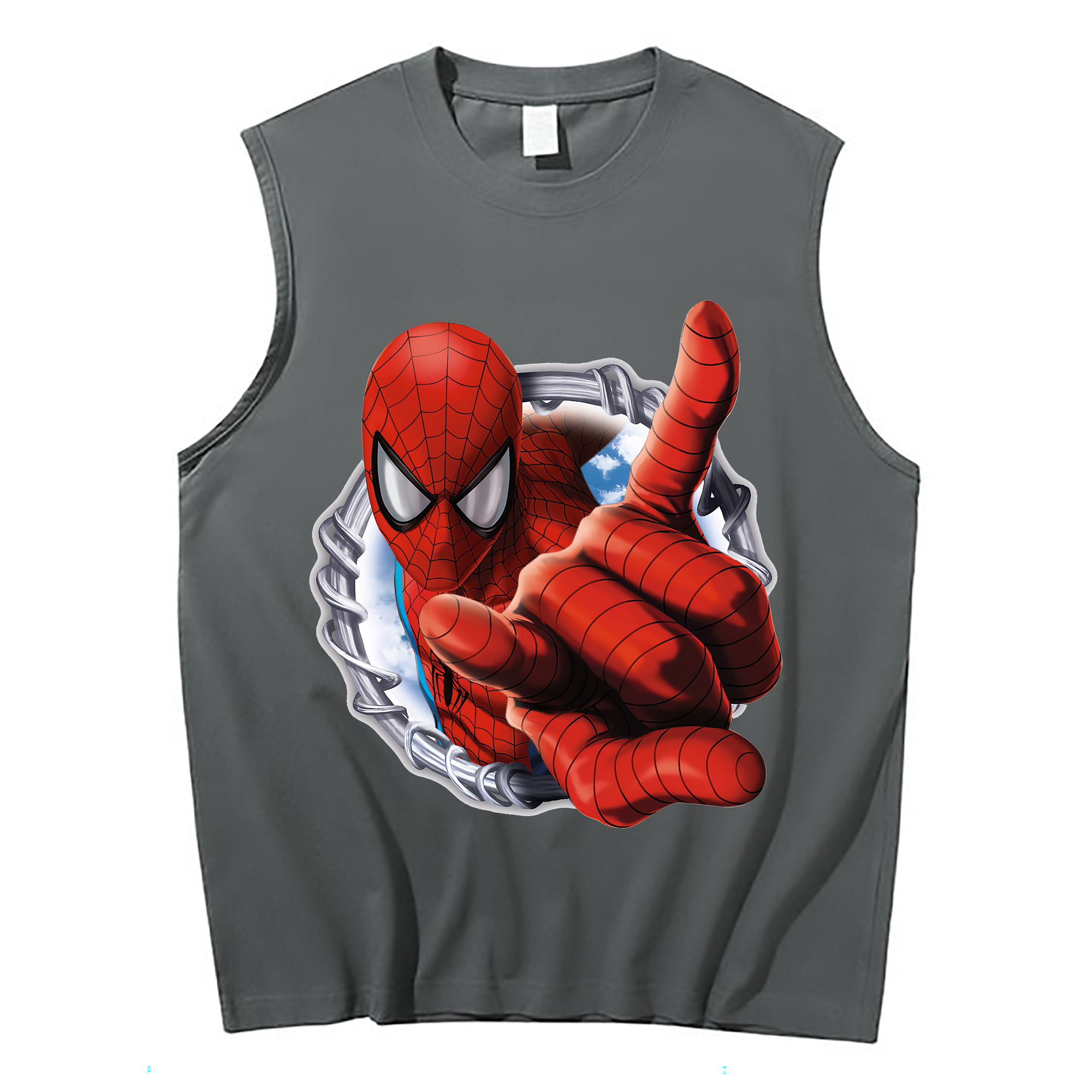 （画像用） Spider Man スパイダーマン コットン100％タンクトップ（フロントプリント）